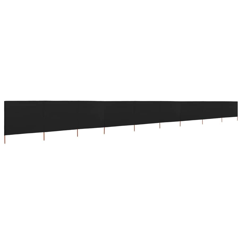 vidaXL Set di 9 teli frangivento 1200 x 120 cm Nero Immagine del prodotto 