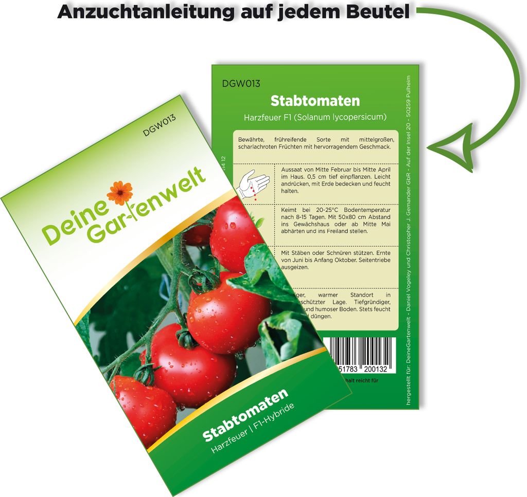 Stabtomaten Harzfeuer F1 Samen - Solanum lycopersicum - Produktbild 3