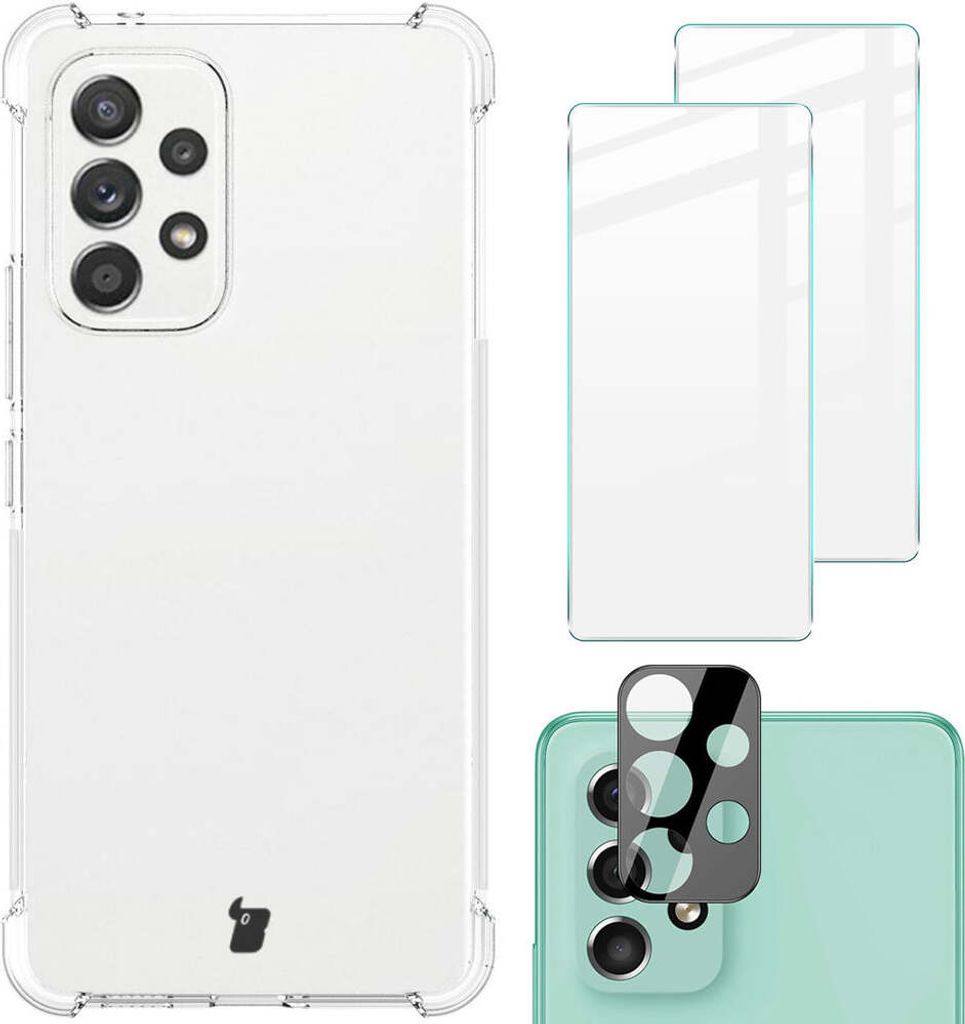 Hülle + 2x Glas + Linse Bizon Case Clear Pack für Galaxy Produktbild 