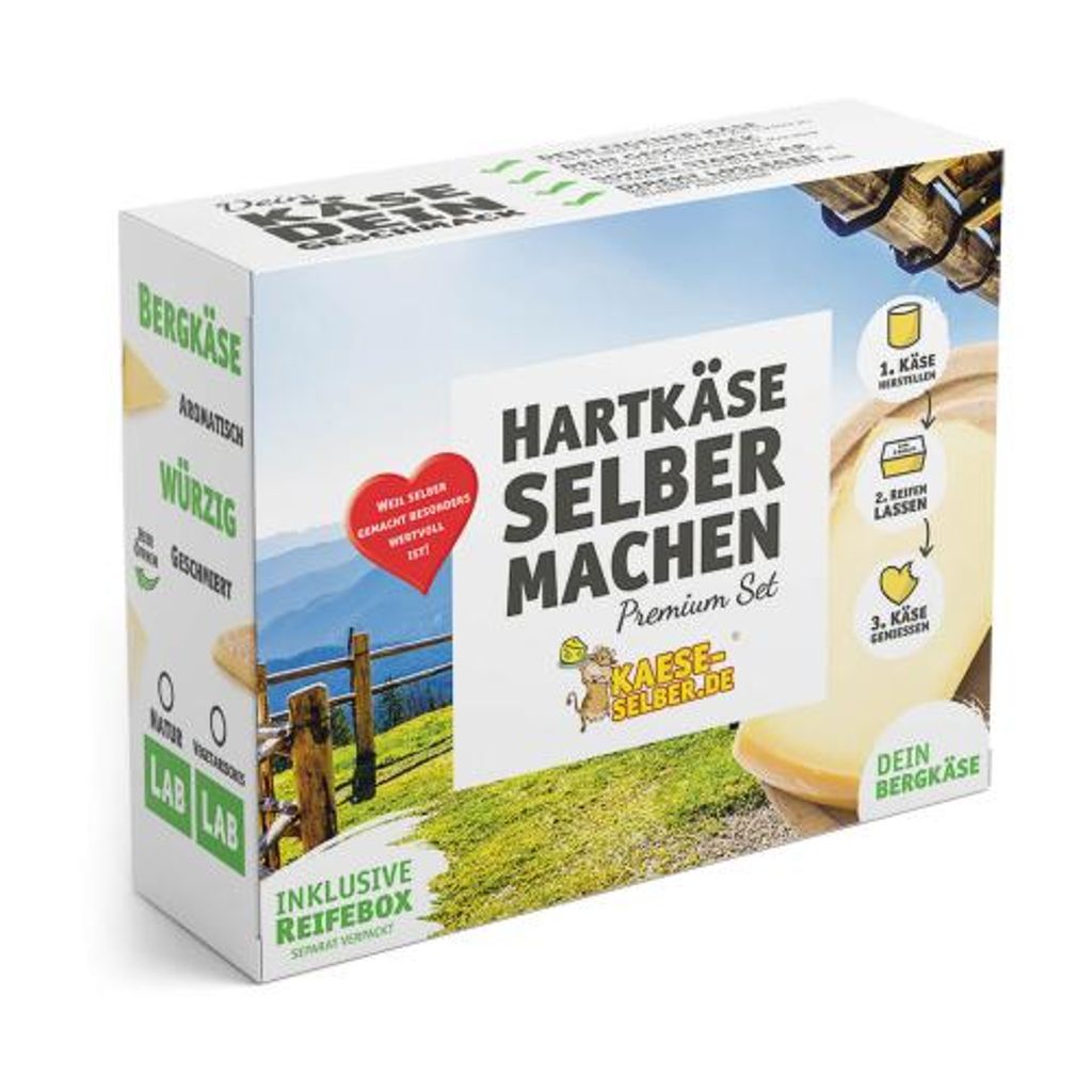 Hartkäse (Bergkäse) selber machen Set - Lab wählbar: mit Vegetarischem-Lab