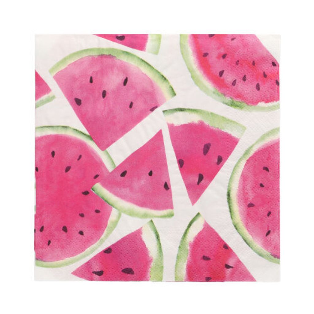 10x PAPSTAR 20 Servietten, 3-lagig 1/4-Falz 33 cm x 33 cm "Watermelon" | Unbekannte Einheit (20 Stück)