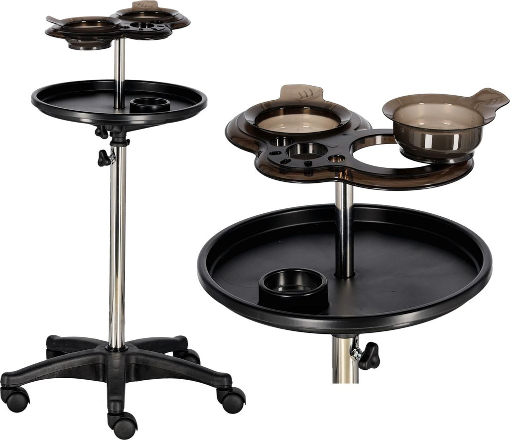 Friseurhilfe Rollwagen Beistelltisch mit Rädern zum Färben T0141-2 zum Kosmetiksalon Tisch auf Stativ