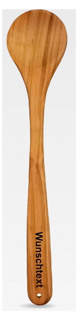 Kochlöffel aus Kirschholz mit Gravur und Aufhängeloch – personalisierbarer 30 cm Kochlöffel | individuelles Geschenk mit Wunschtext | hergeste...