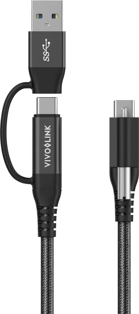 Câble USB C 3.2 Gen 2 de 1.5m blindé pour transfert rapide Noir