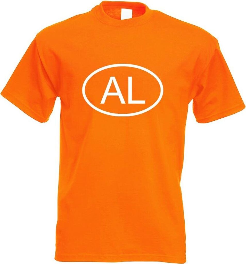 Kiwistar - T-Shirt - orange - Albanien AL Motiv Bedruckt Funshirt Design Print - mit Motiv Bedruckt - Funshirt Design - Sport - Freizeit - Herren -...