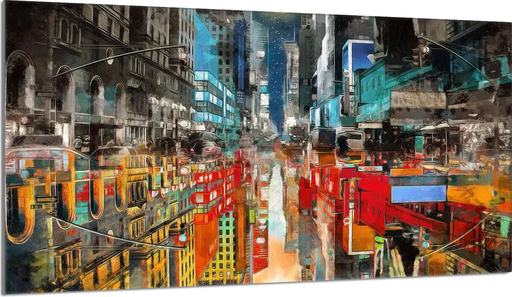 Paraspruzzi Vetro 90x52 e Coprifornelli City Colourful per Famiglie
