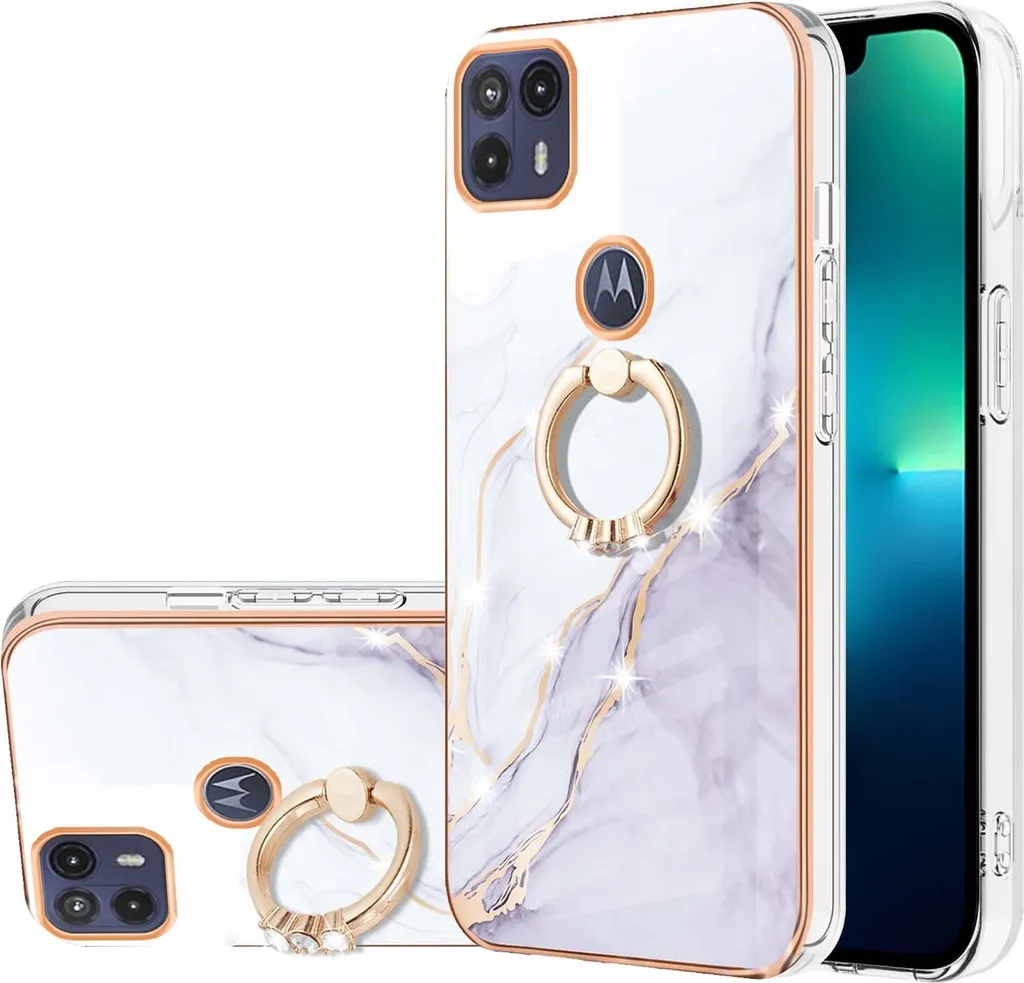 Offerta Custodia Marmo Motorola Moto G50 5G con Supporto Oro