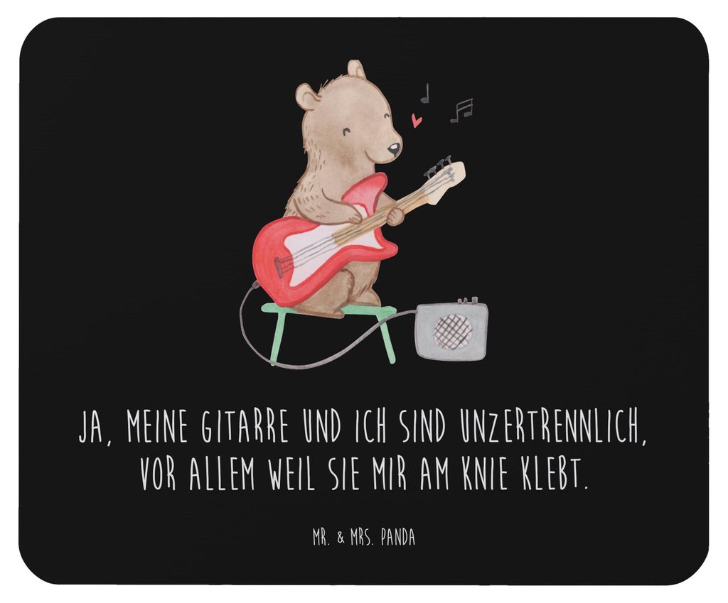 Mr. & Mrs. Panda Mauspad Gitarre Freund - Schwarz - Geschenk, Musik, Mouse Pad, Musikerwitze, Instrument, laptop mousepad, Freiheit, computer, Aben...