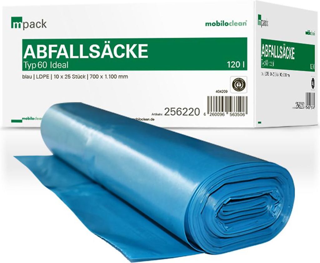 mpack Abfallsäcke 120 Liter T60 (40my) blau