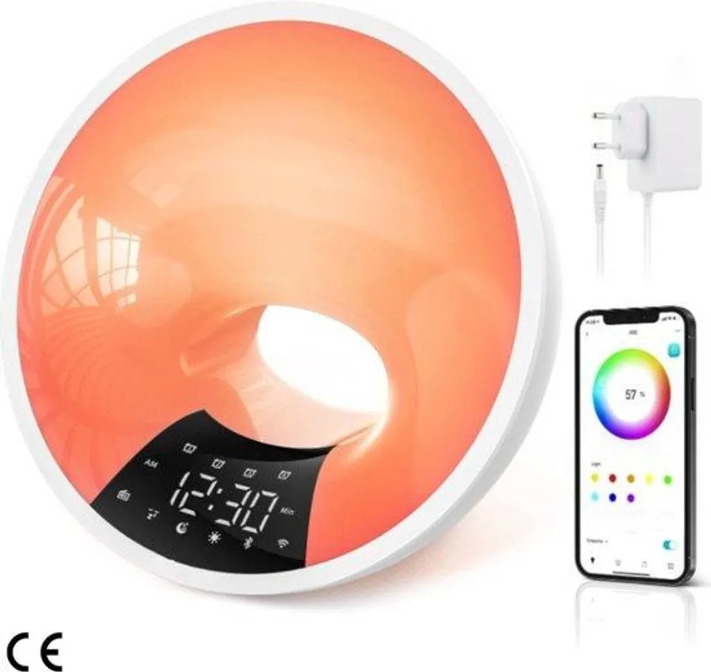 Réveil simulateur d'aube Bluetooth blanc : fini les réveils difficiles