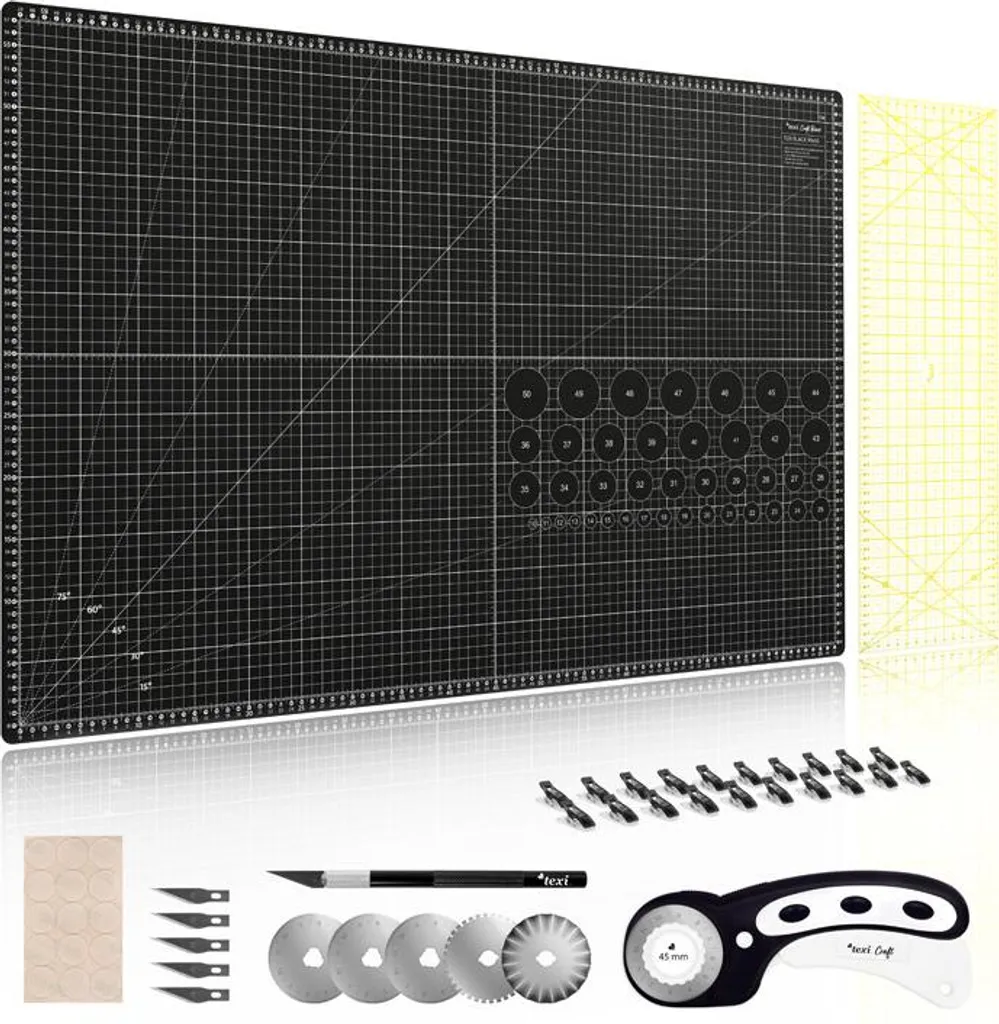 Kit couture et patchwork Texi Craft avec tapis auto-cicatrisant