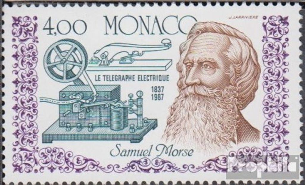 Briefmarken Monaco 1987 Mi 1838 (kompl.Ausg.) postfrisch Samuel Morse
