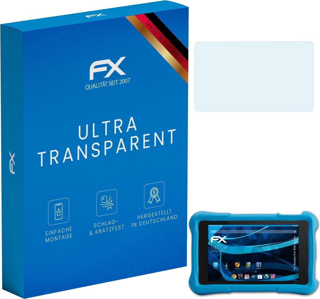 atFoliX FX-Clear 2x Schutzfolie kompatibel mit Amazon Fire Kids Edition Displayschutzfolie