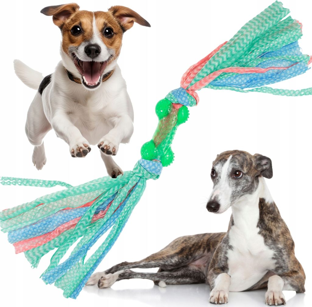 Hundespielzeug Zahnknochen mit Schnur für Welpen