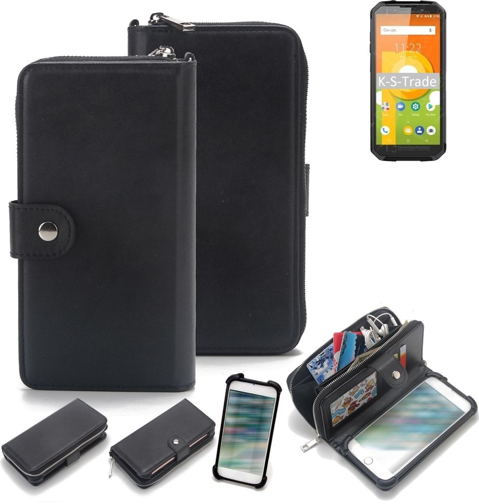 K-S-Trade 2in1 Handyhülle Schutzhülle kompatibel mit Blackview BV9500 Plus & Portemonnee Cover Handy Hülle Case Etui Geldbörse Wallet Bookstyle