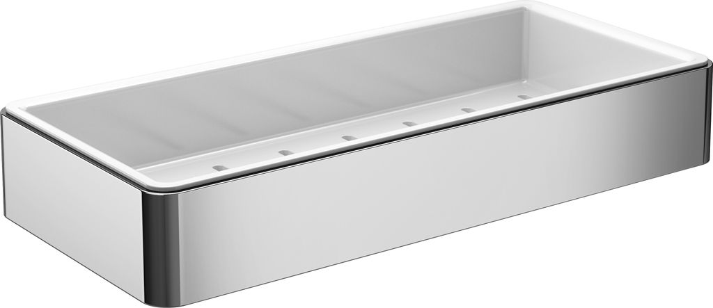 emco loft Schwammkorb, verdeckte Wandbefestigung, herausnehmbarer Kunststoffeinsatz, 054500102