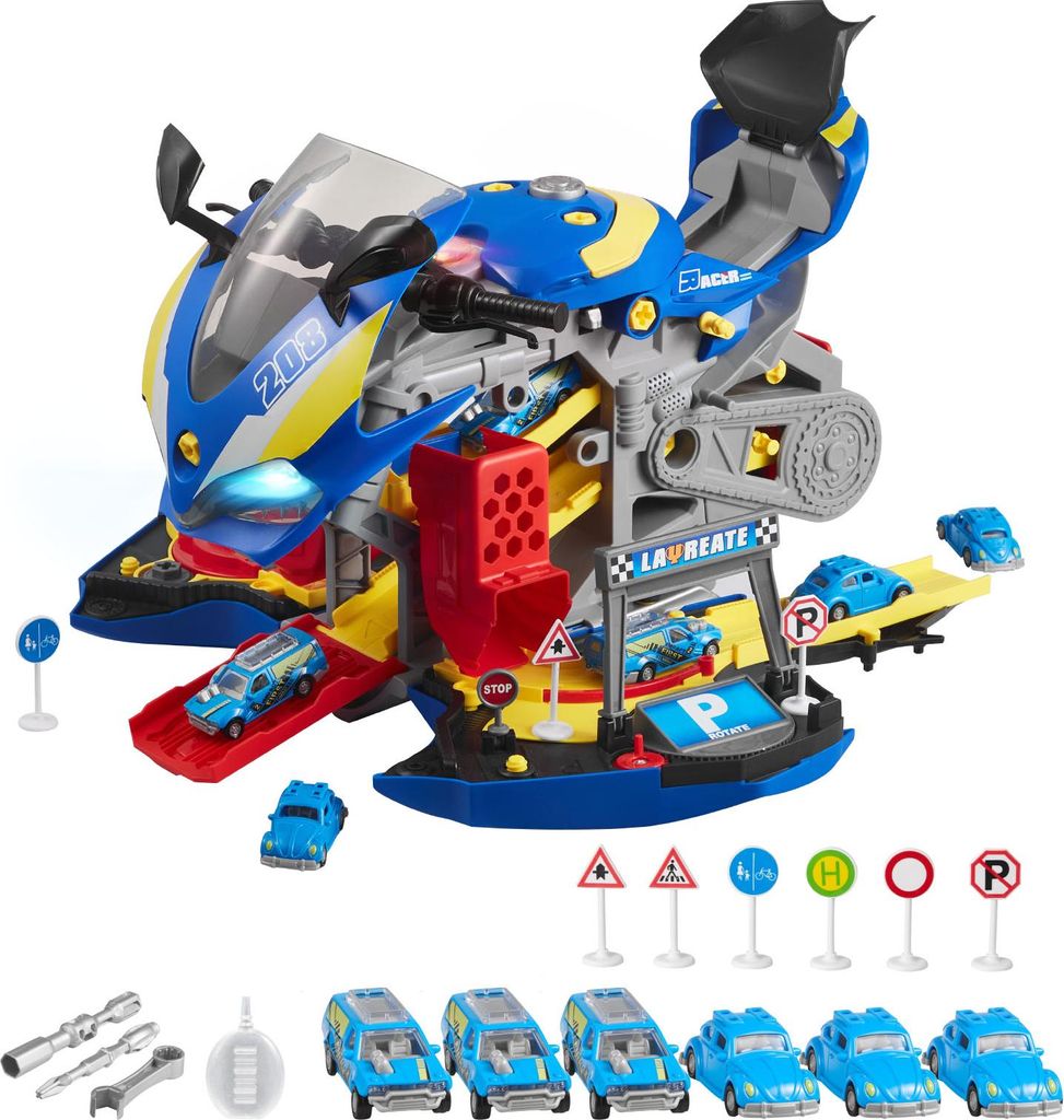 VEVOR Motorradmotor-Spielzeug, 25-teilig, Motorradmechaniker-Spielzeug mit abnehmbaren Teilen, Lichtern & Geräuschen, simuliertes Fahren & Rennstr...
