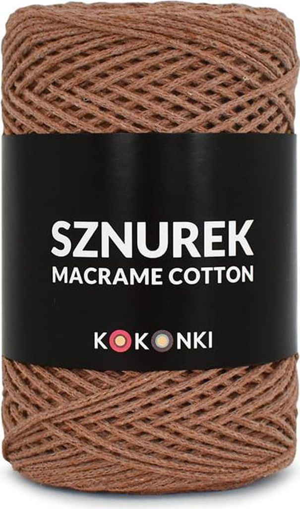 Kokonki Makramee-Garn 2mm, 200m Warmes Braun, 100% Regenerierte Baumwolle