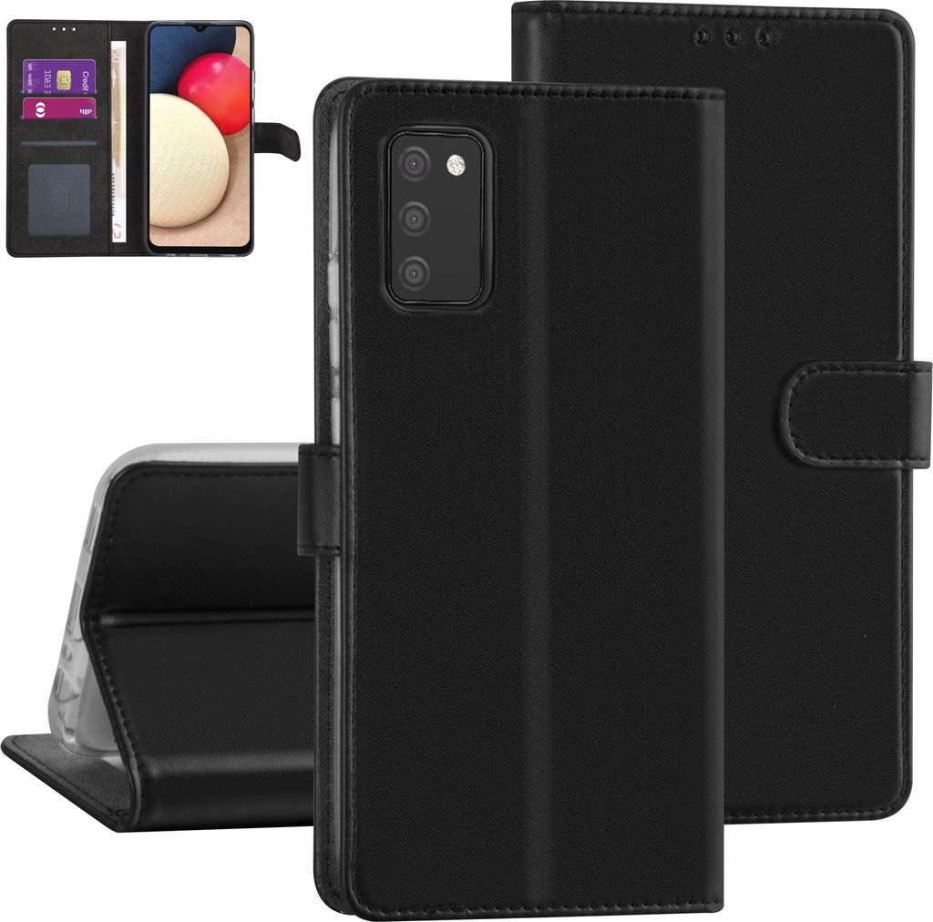 Samsung Galaxy A02s Book type case - Black - Card holder - Magnetic closure