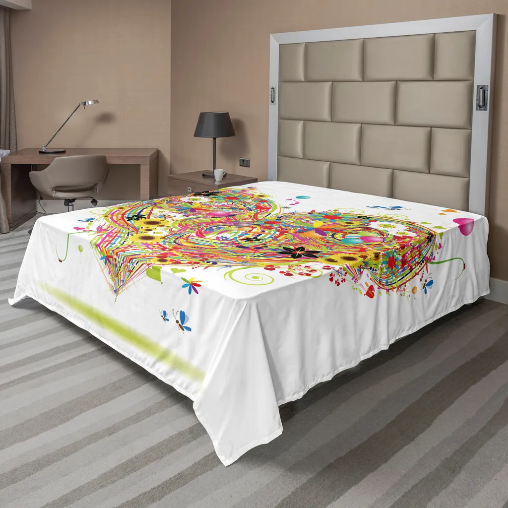 Drap de lit plat grand format 275x260 cm doux contre la peau sensible