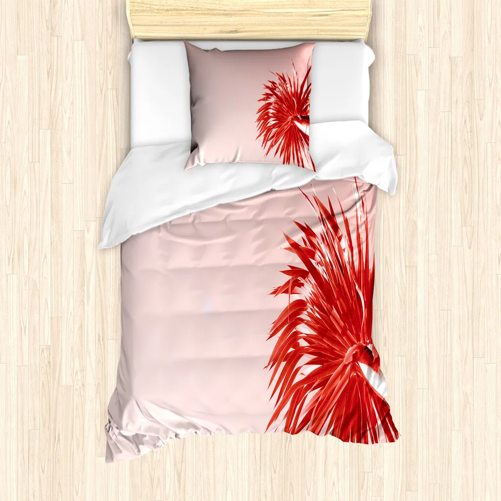Trend Alert: Copripiumino ABAKUHAUS Palm Sky Blush e Dark Coral