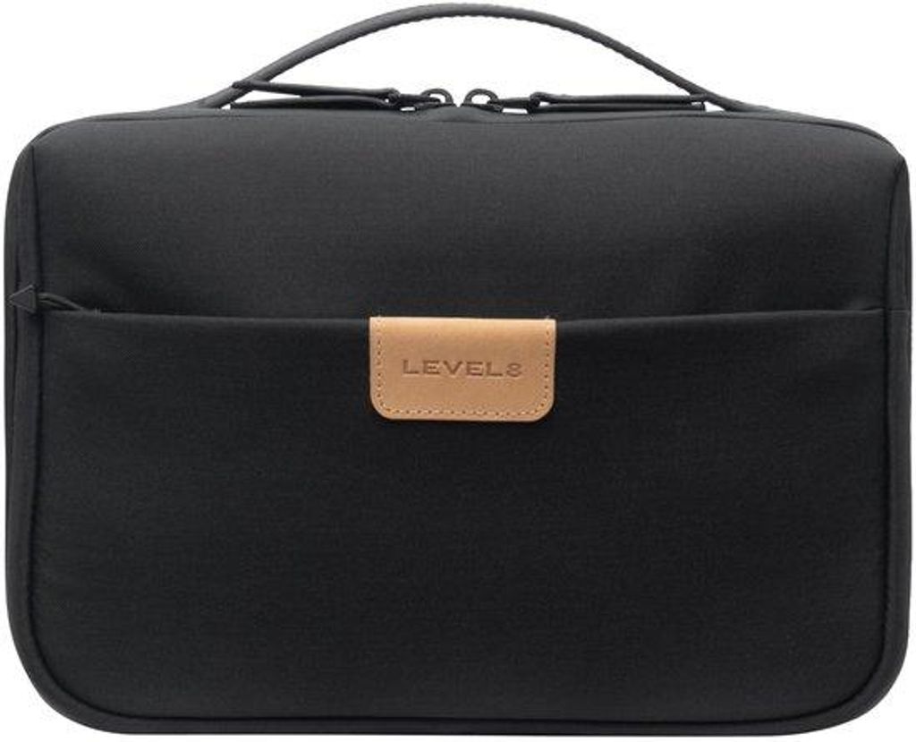 Reisekosmetik-Tas mit 360-Grad-Drehhaken, groß, schwarz, tragbar