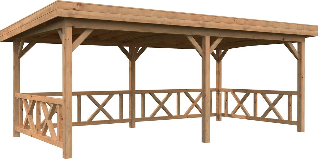 Palmako Carport/Pavillon Connect Lenna 16,6 m² Set 307 hellbraun tauchgrundiert