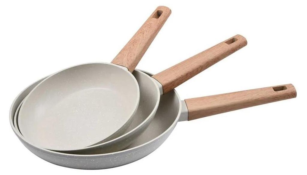 Bergner Stekpannenset BG-34741 3-teilig Marmorbeschichtung Naturfarbe