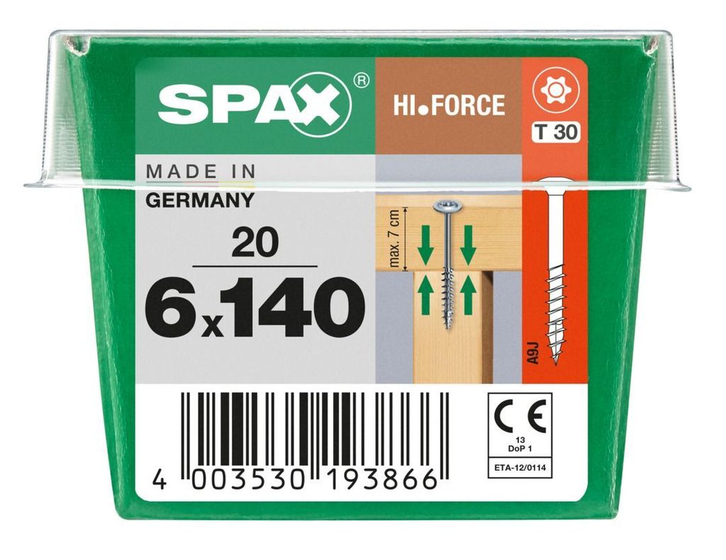 Spax Holzbauschrauben 6.0 x 140 mm TX 30 Tellerkopf - 20 Produktbild 