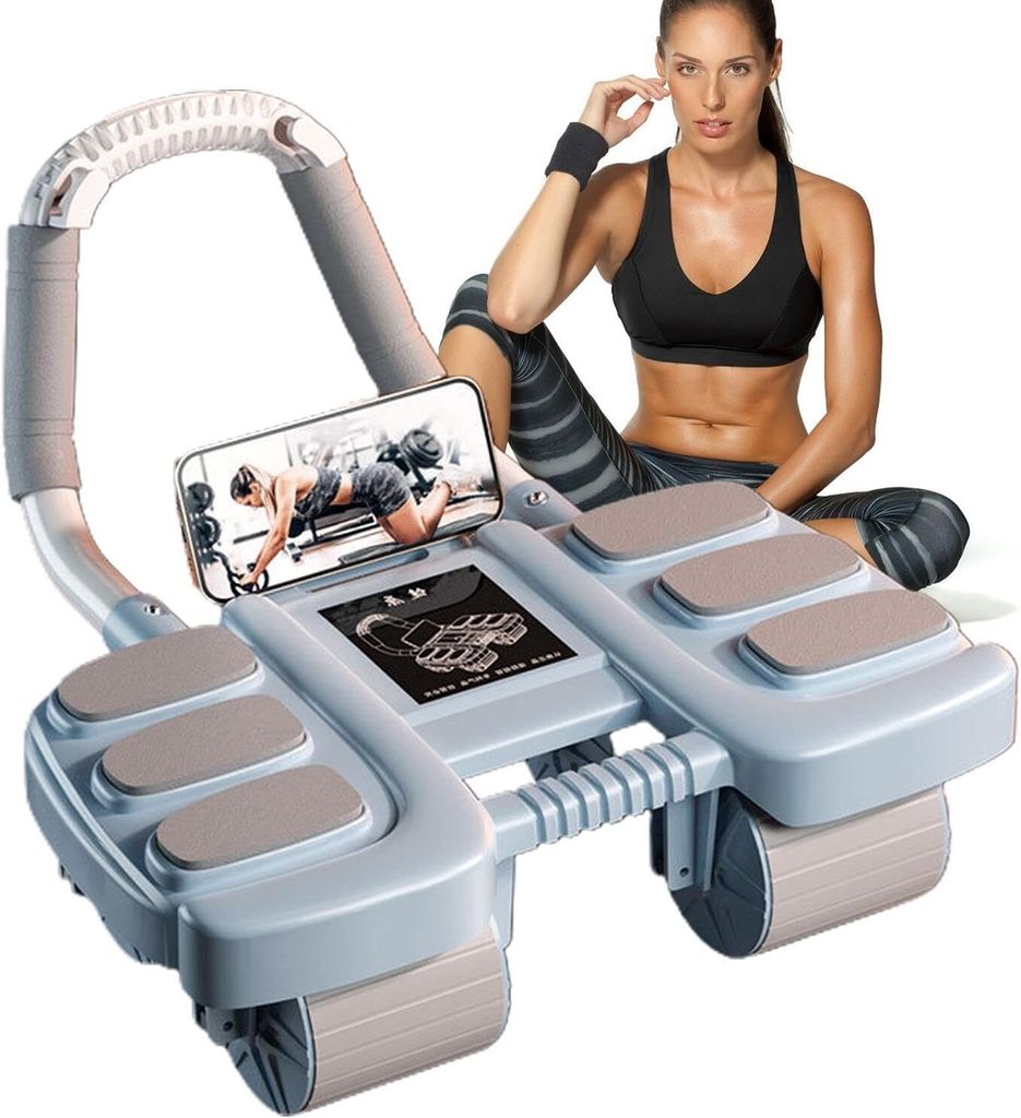 Bauchtrainer Bauchmuskeltrainer Automatisches Rebound Ab Rollenrad Bauch Trainer Wheel Bauchrolle Fitness Bauchroller