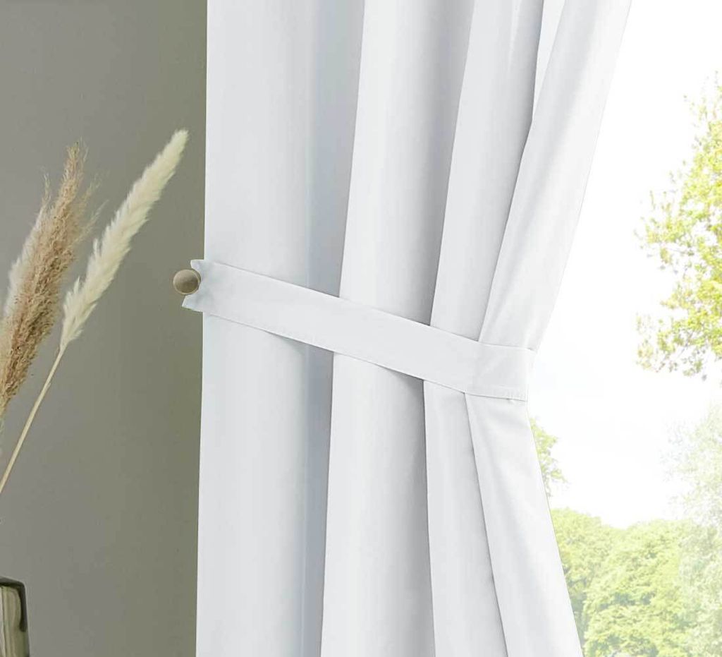 2er Set Vorhänge Schal Ösen »Berlin« HxB 245x140 cm Weiß Produktbild 