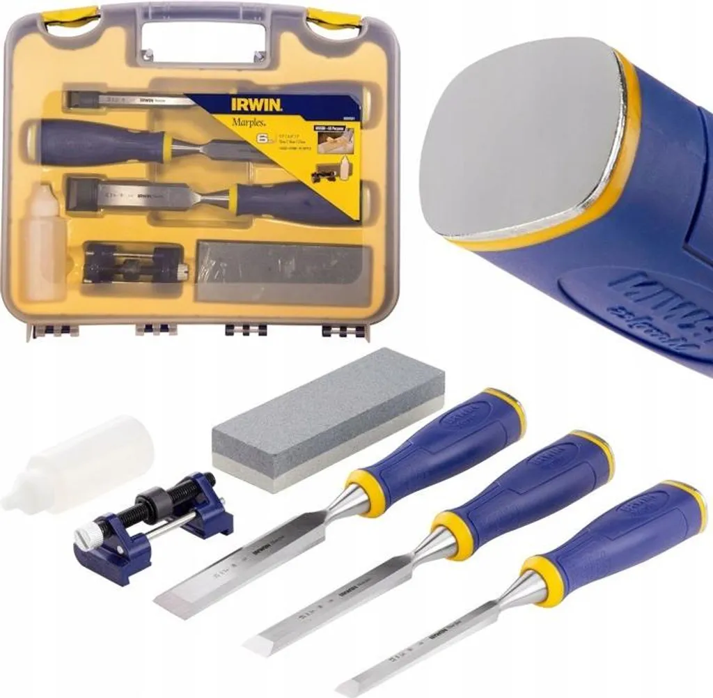 Burins à bois en acier trempé avec manche ergonomique - Pack 3 pcs