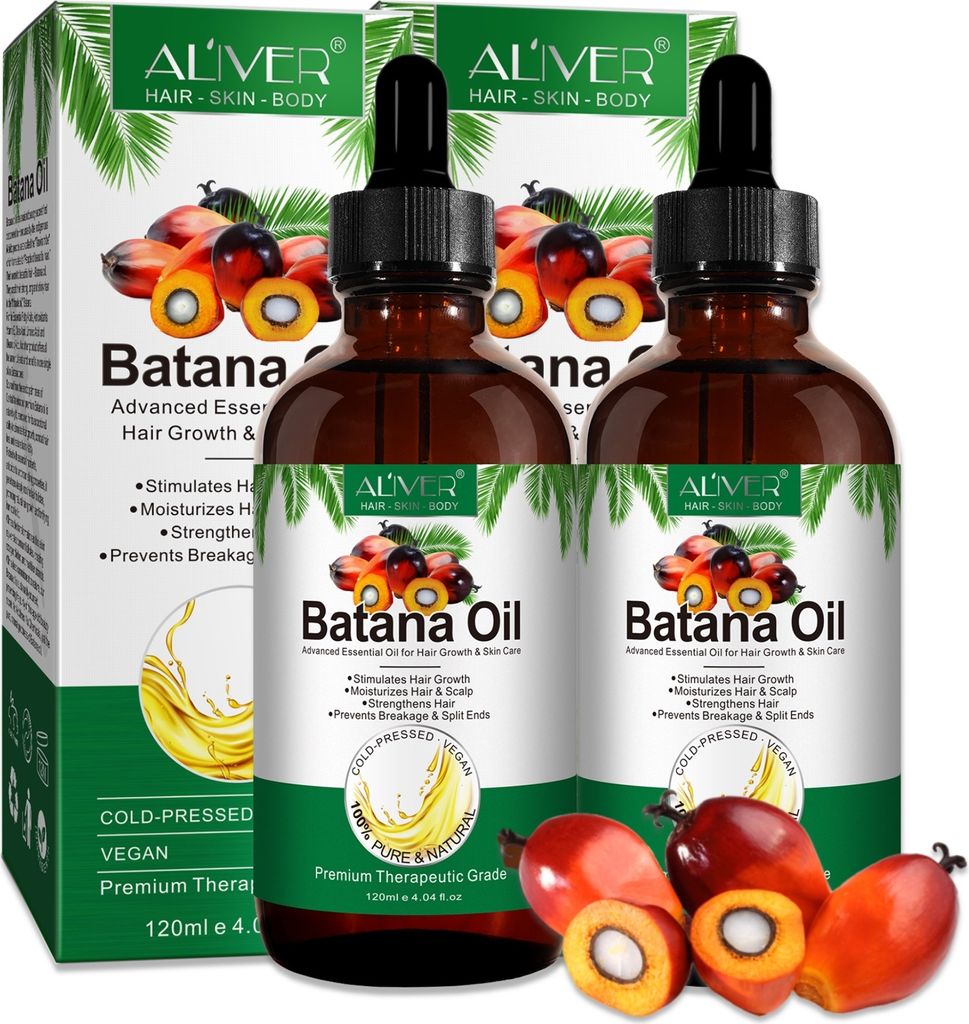 Batana Öl für Haare Haarwachstum Haarpflege Gesicht Haut Nägel Bio Vegan, 2x 120ml