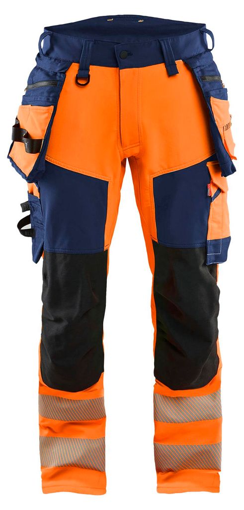 Blakläder High Vis Arbeitshose 4-Wege-Stretch 1122, Farbe:High Vis Orange/Marineblau, Größe:C44