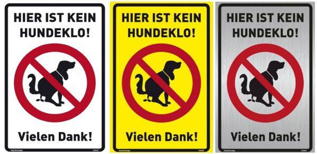 Dreifke® Schild Hier ist kein Hundeklo! | stabiles Produktbild 