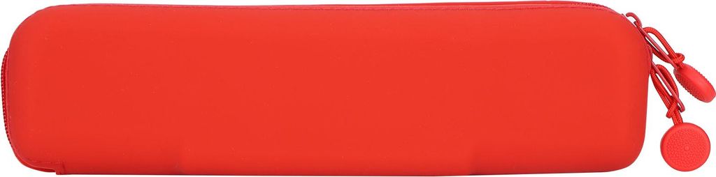 Mini-Stift-Silikon-Aufbewahrungstasche, Reise-Bleistift-Reißverschlusstasche für kosmetisches Make-up-Zubehör, Rot