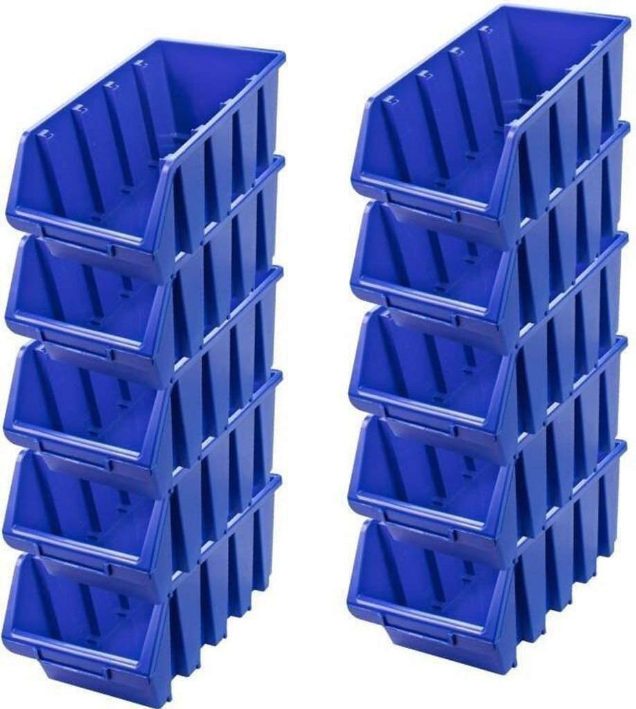 SuperSparSet 10x Sichtlagerbox 4 | HxBxT 15,5x20,4x34cm | Polypropylen | Blau
