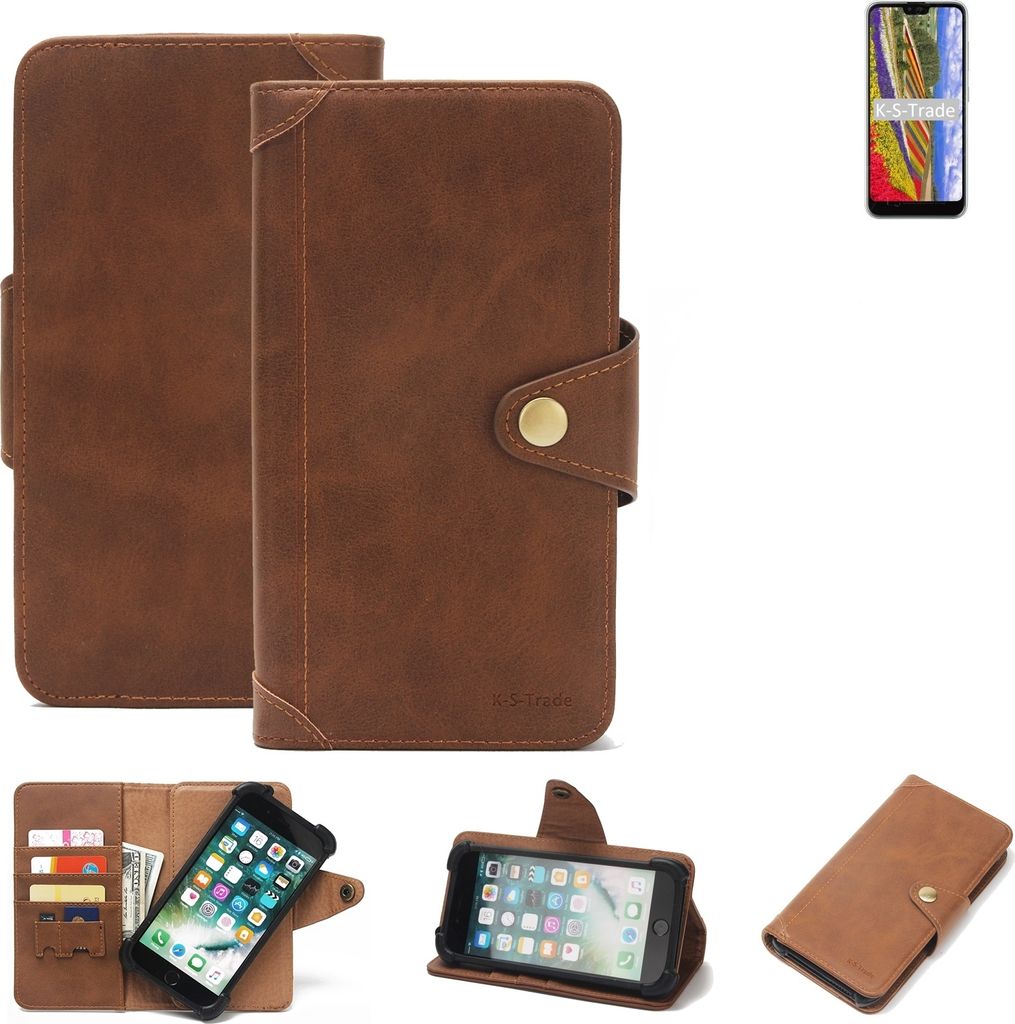 K-S-Trade Handyhülle für Kyocera GRATINA KYV48 Schutz Hülle Walletcase Bookstyle Tasche Case Handytasche Wallet Flipcase Cover PolyurethanBraun ...