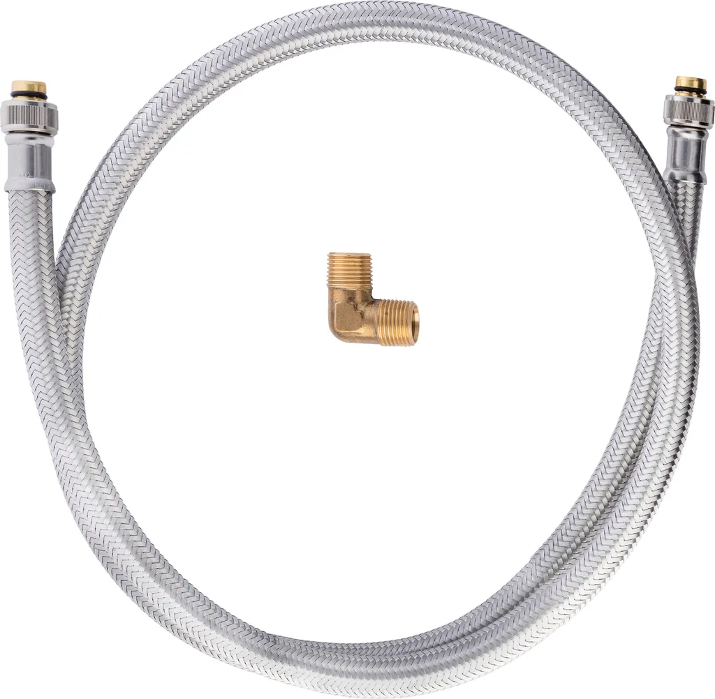 Tuyau de raccordement Duravit en inox tressé pour bec de baignoire