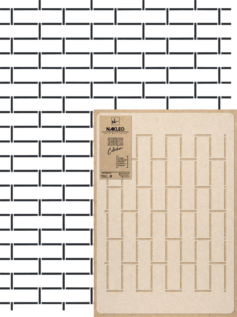 Wiederverwendbare Wandschablone aus Kunststoff // 65x95cm // BRICK WALL #2 // Nahtlos Repetitive Allover Muster Vorlage