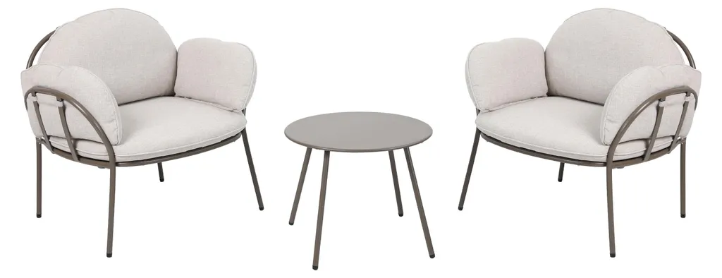 Salon de jardin 3 pièces AXI Ziva, Ensemble table et chaises beige