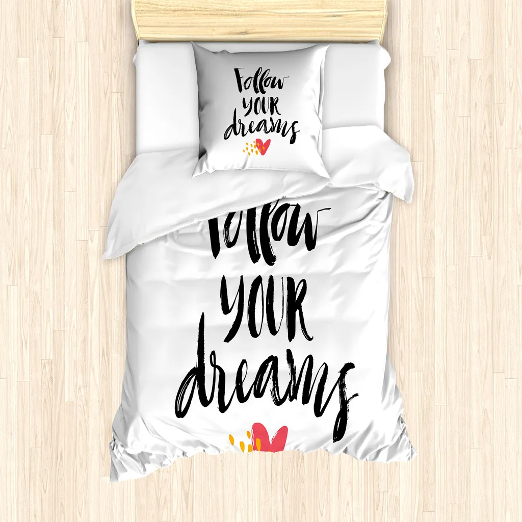 Copripiumino Singolo ABAKUHAUS Urban Style Giallo Corallo Nero