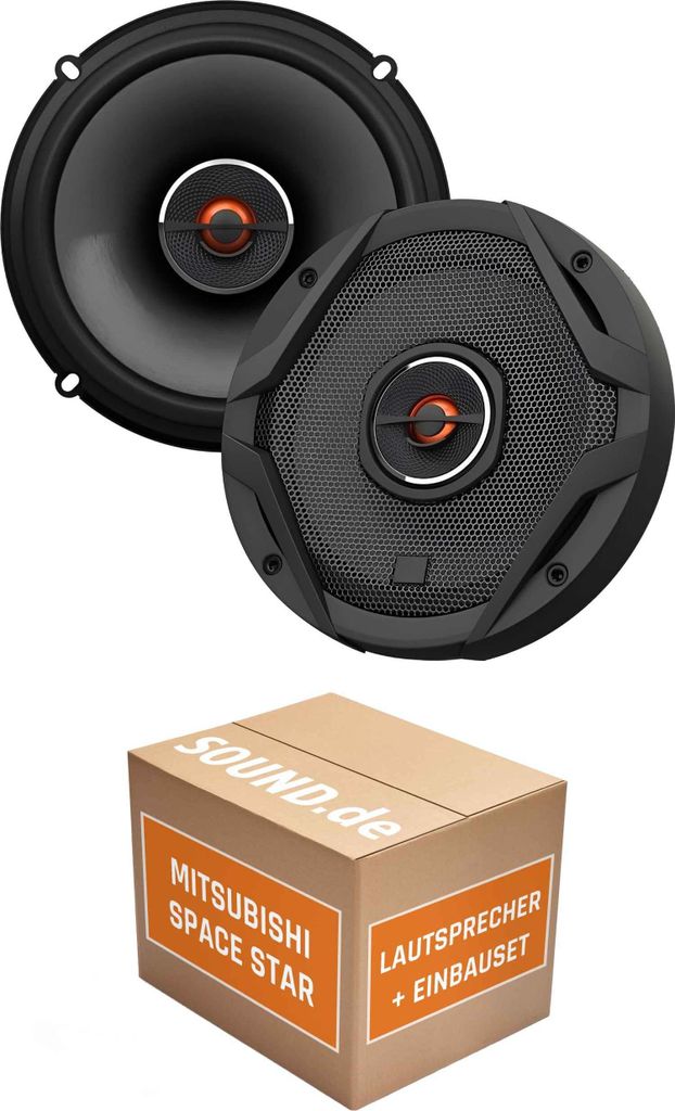 Lautsprecher Boxen Einbaupaket vorne JBL GX602 passend für Mitsubishi Space Star | 2x Tief-Mitteltöner mit integriertem Hochtöner 180W MAX