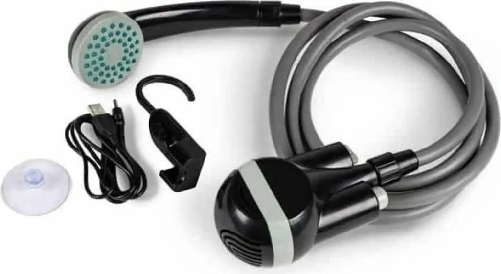 Douche Solaire de Camping Kampa - Douche de Jardin Mobile Noir et Gris