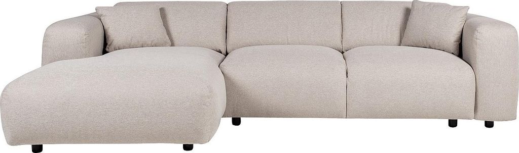 Großes Ecksofa mit beigem Melange-Stoff - POGNI von Maison Céphy