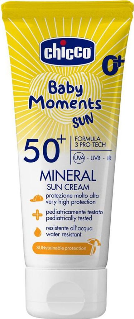 CHICCO Krém dětský na opalování s minerály SPF50+ 75ml, 0m+ Obrázek produktu 