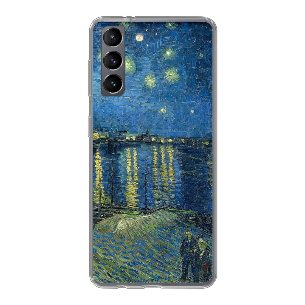 MuchoWow Handyhülle Schutzhülle Hülle für Samsung Galaxy S21 Die sternenklare Nacht - Vincent van Gogh Silikon Softcase Handy Hülle - Softcase