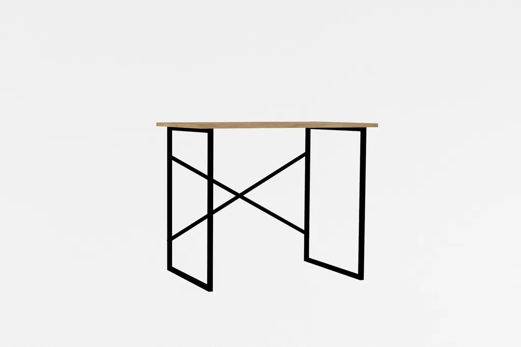 Bureau informatique en bois de chêne - Table compacte 90x56 cm