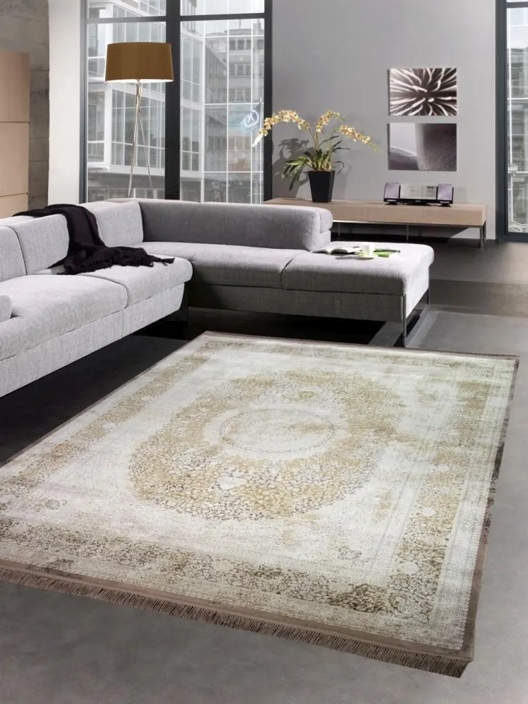 Tapis Luxe Design Beige et Marron en Fibres Naturelles - 160x230 cm