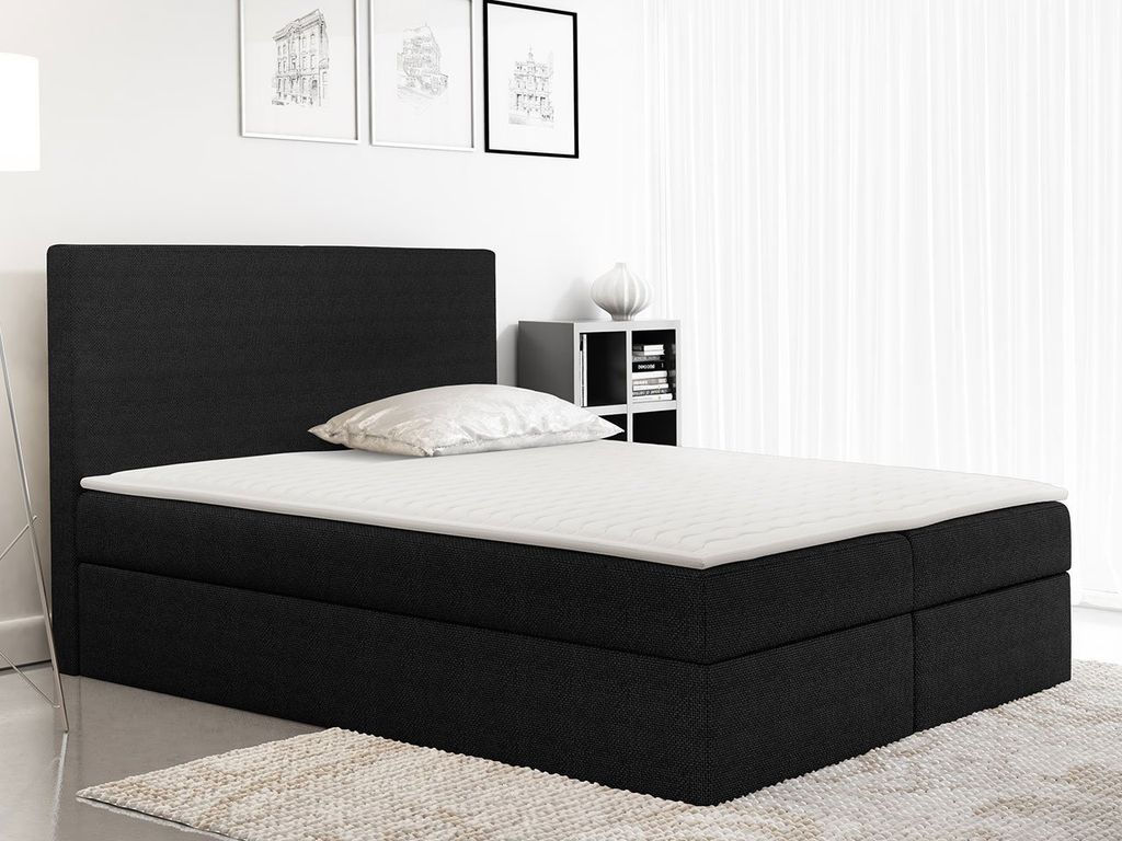 MIRJAN24 Boxspringbett Basic mit Matratzen-Topper, Hauptmatratze, zwei Bettkästen für die Bettwäsche (Farbe: Muna 14, Größe: 120x200 cm)